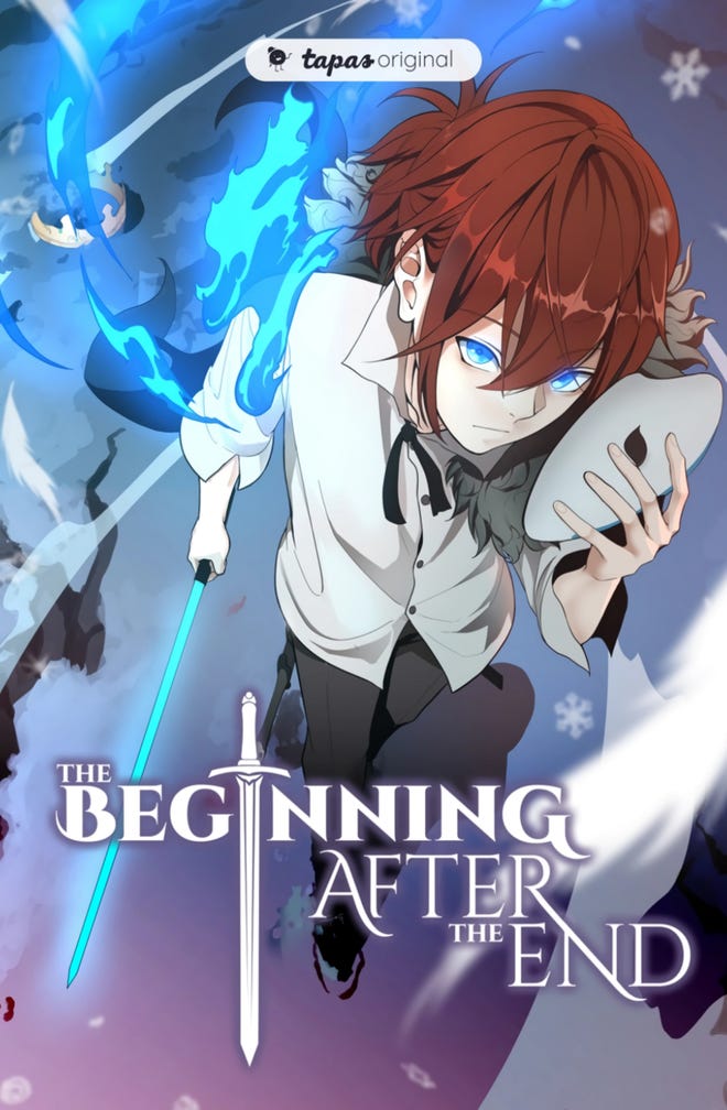 Tapas promotional image for The Beginning after the End, featuring protagonist