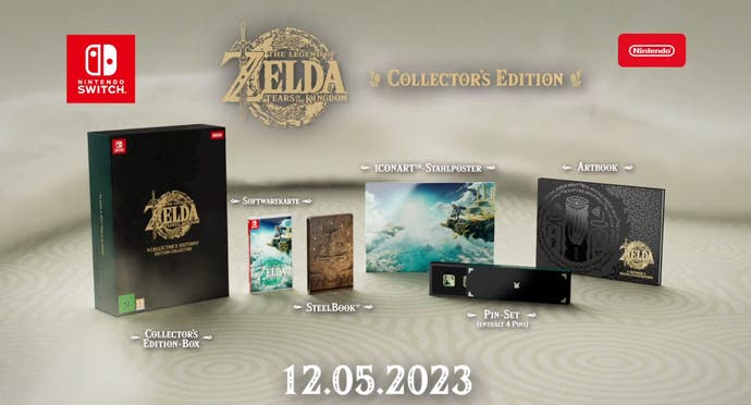 Die Inhalte der Collector's Edition von The Legend of Zelda: Tears of the Kingdom.