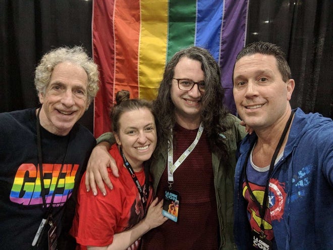 Ted Abenheim, Rebecca Oliver Kaplan, Avery Kaplan, and Kevin Alpert at Los Angeles Comic Con