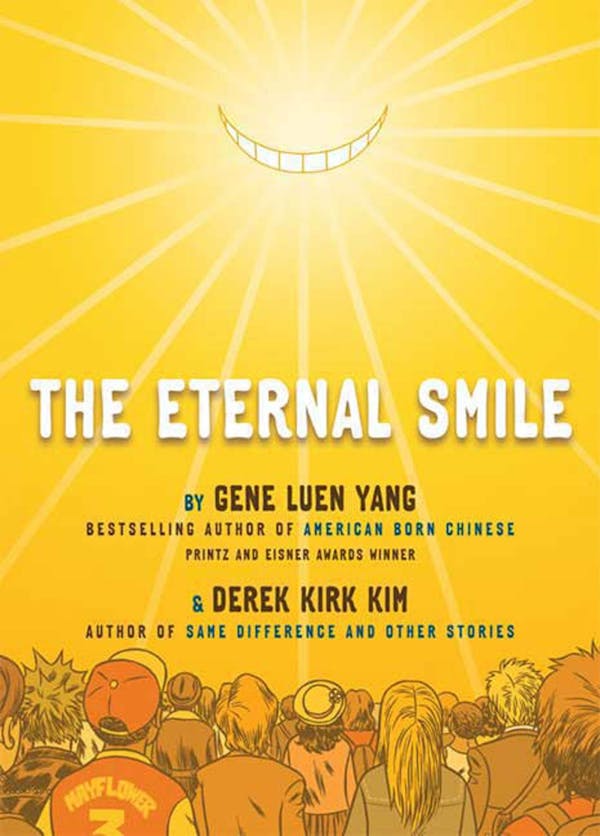 Cover of Eternal Smile featuring a crowd looking a smile in the sky