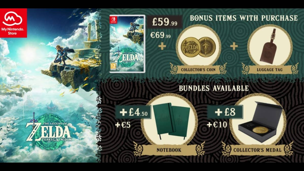 Pre-order Tears of the Kingdom from My Nintendo Store and you'll receive  these bonus items