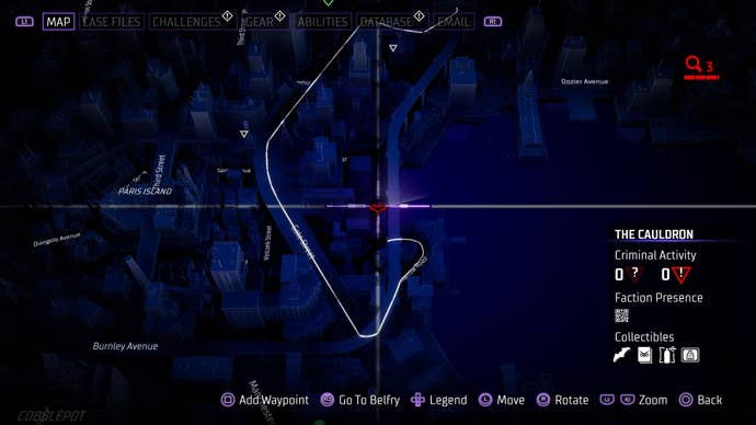 1st Cauldron Batarang location