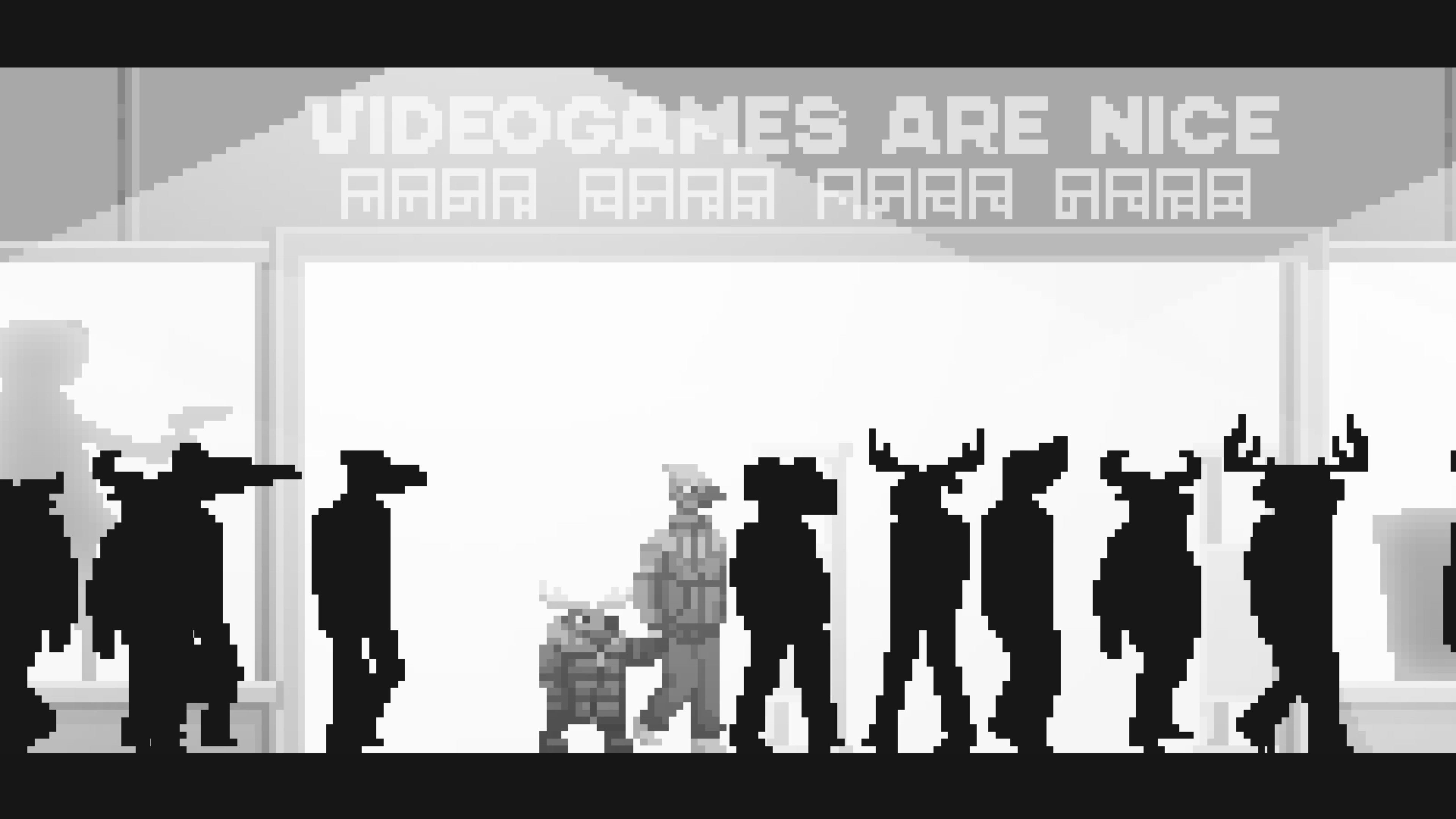 A mother bird holds the hand of her reindeer son in a busy shopping mall in The Longest Road On Earth