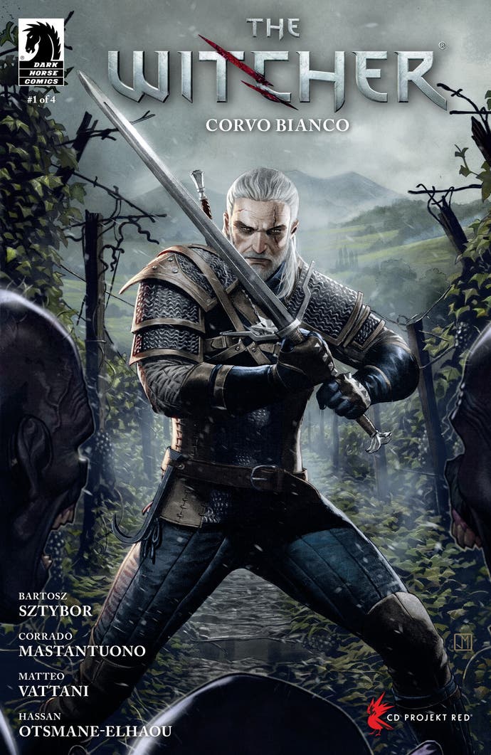Geralt en la portada del próximo cómic The Witcher Corvo Bianco