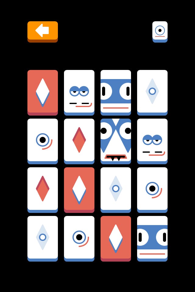 Prototype monster-themed designs for tiles in Threes