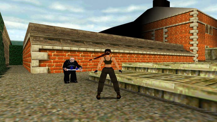 Tomb Raider 2 - Croft Manor con Lara y su mayordomo