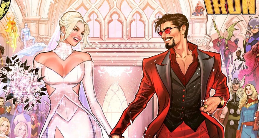 Tony Stark and Emma Frost's wedding