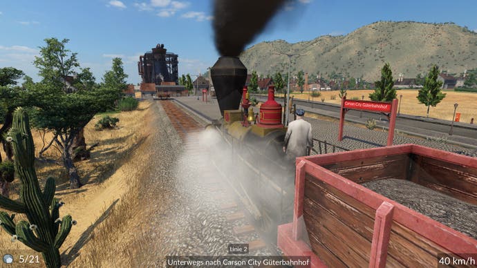 An Bord einer Zugfahrt in Transport Fever 2.