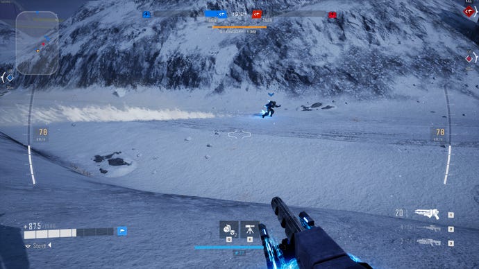 Watching a teammate ski across flat ground in Tribes 3: Rivals.