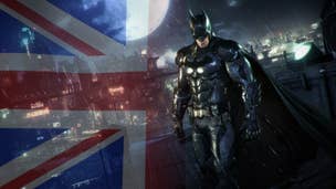 Batman... but he's joined by a transparent UK flag...