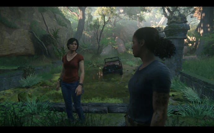 In Uncharted: Legacy of Thieves Collection, protagonists Chloe Frazer and Nadine Ross stop for a chat in the Indian countryside.