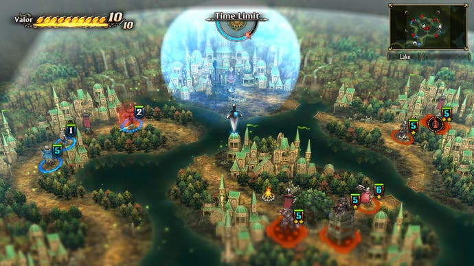 اسکرین شات از Unicorn Overlord که یک شهر الف ها را در معرض حمله نشان می دهد