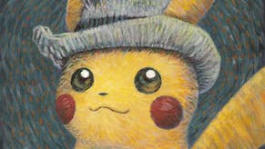 Pikachu artwork used on the exclusive trading card, inspired by Van Gogh's self-portrait Grey Felt Hat (1887).