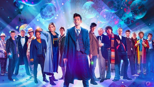 Promotional image featuring all the Doctors