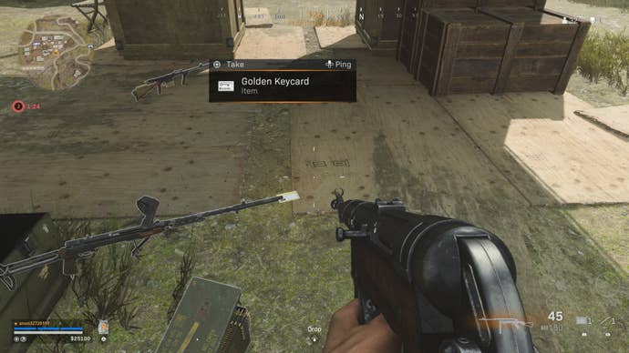 A golden keycard for a mercenary vault in Warzone season 4