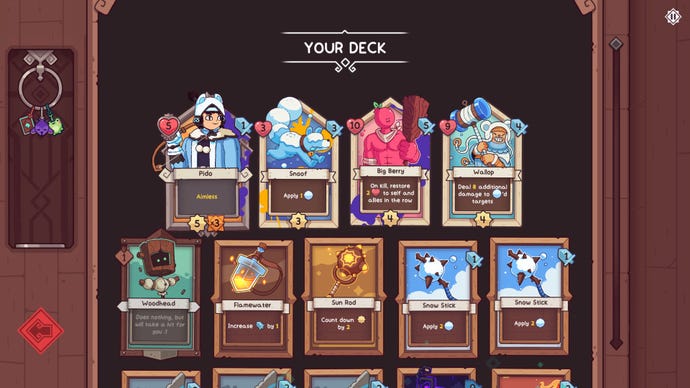 A menu showing the cards in the player's deck in Wildfrost