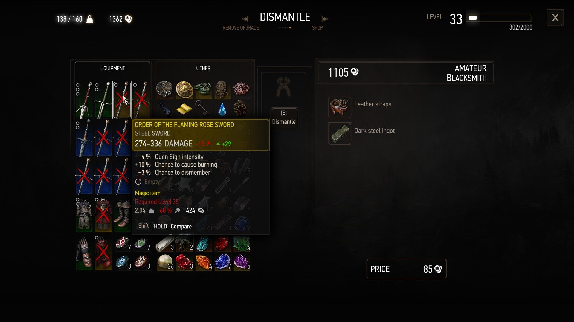 Witcher 3 How to Dismantle and Repair Weapons and Armor VG247