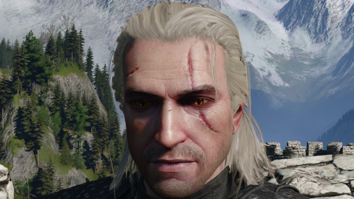 Witcher 3 image showing Geralt with stubble.