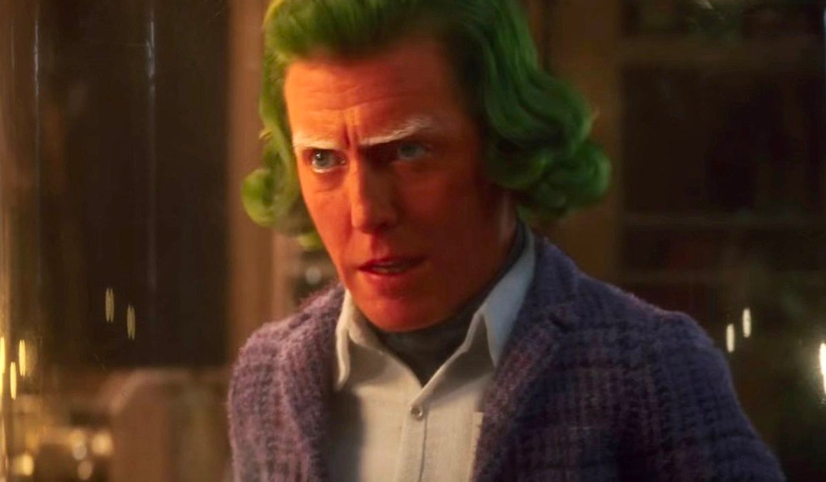 Hugh Grant's Oompa Loompa is kept to the background in Wonka