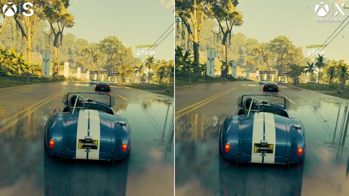 xbox series x vs series s screenshot from the crew motorfest