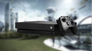 The 'society if' meme –?that of a utopian landscape - with the Xbox One X console over the top of it.
