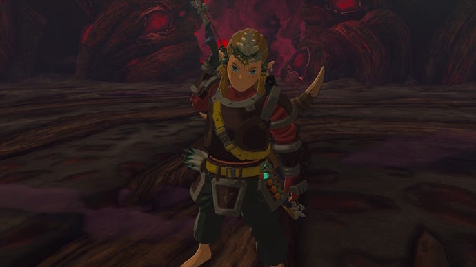 Link, about to battle Ganondorf, in The Legend of Zelda: Tears of the Kingdom