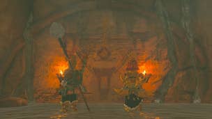Link and Riju look at a mural in The Legend of Zelda: Tears of the Kingdom