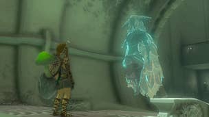 Link speaks with Raura in the Gutanbac Shrine of The Legend of Zelda: Tears of the Kingdom