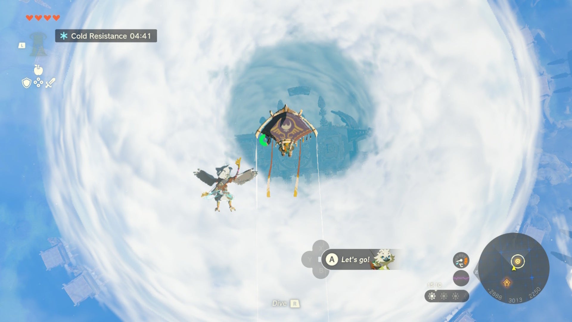 How to climb the sky islands to the big cloud in Zelda Tears of the