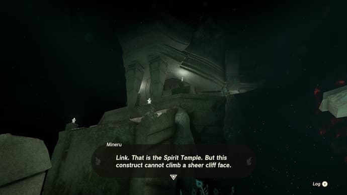 Link looks up at the Spirit Temple in The Legend of Zelda: Tears of the Kingdom