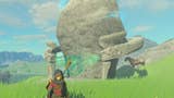 Link standing by the Jonsau Shrine in The Legend of Zelda: Tears of the Kingdom.