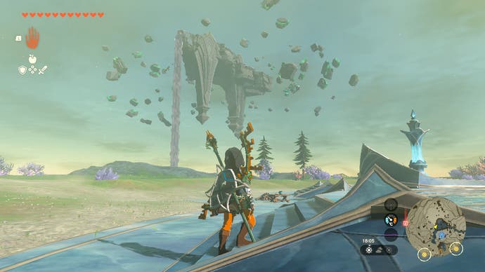 Link approaching the Floating Scales Island in The Legend of Zelda: Tears of the Kingdom.