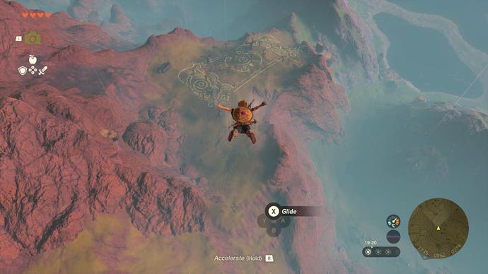 Link skydiving as he heads towards the third Dragon Tear location.