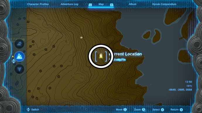 Karte zeigt den Ort des zehnten Drachenrisss in der Legende von The Legend of Zelda: Tears of the Kingdom