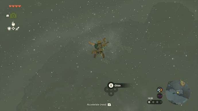 Link skydiving as he heads towards the eighth Dragon Tear location.