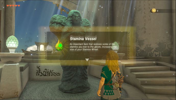Link Utilisation d'une statue de déesse pour obtenir un navire d'endurance dans la légende de Zelda: les larmes du royaume
