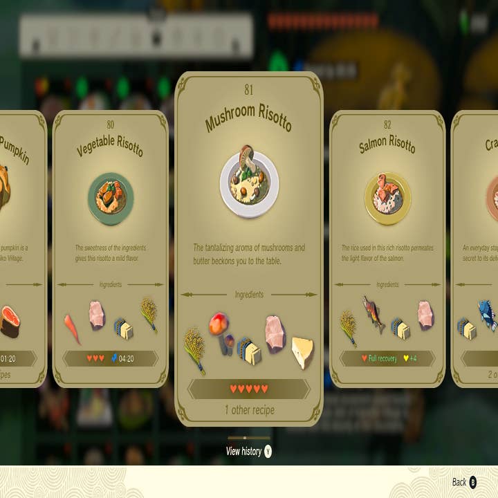 All Recipes And Food Bonuses In Tears Of The Kingdom
