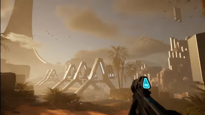A screenshot from the Zeta Halo unreal engine 5 demo.