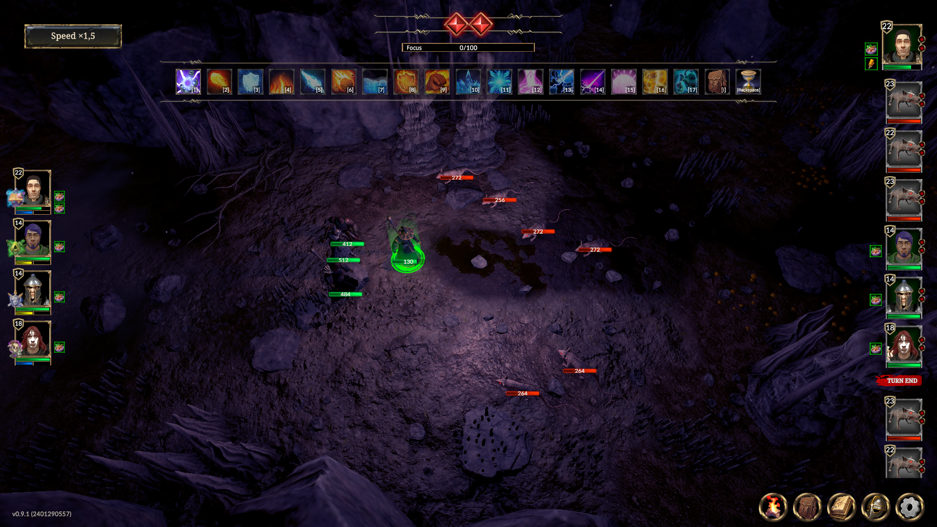 Sekelompok pahlawan fantasi melawan tikus di ruang bawah tanah di Zoria: Age Of Shattering