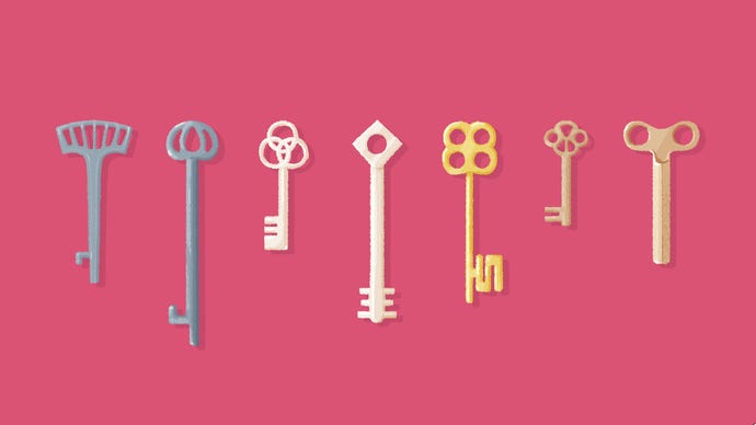 A load of mismatched keys in a screenshot from A Little to the Left.
