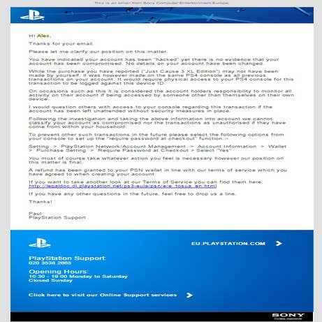 Seaport en milliard Kommunikationsnetværk A year after Watchdog, how's Sony's digital refund policy working out? |  Eurogamer.net