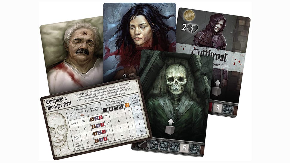 Abomination: Heir of Frankenstein board game cards