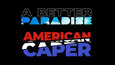 Logos for Absurd Ventures' A Better Paradise and American Caper.