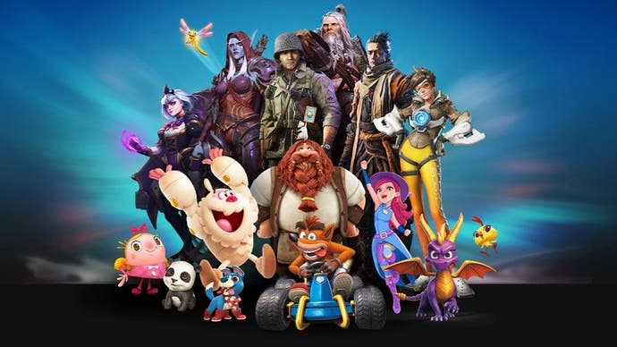 Collage of Activision Blizzard mascots