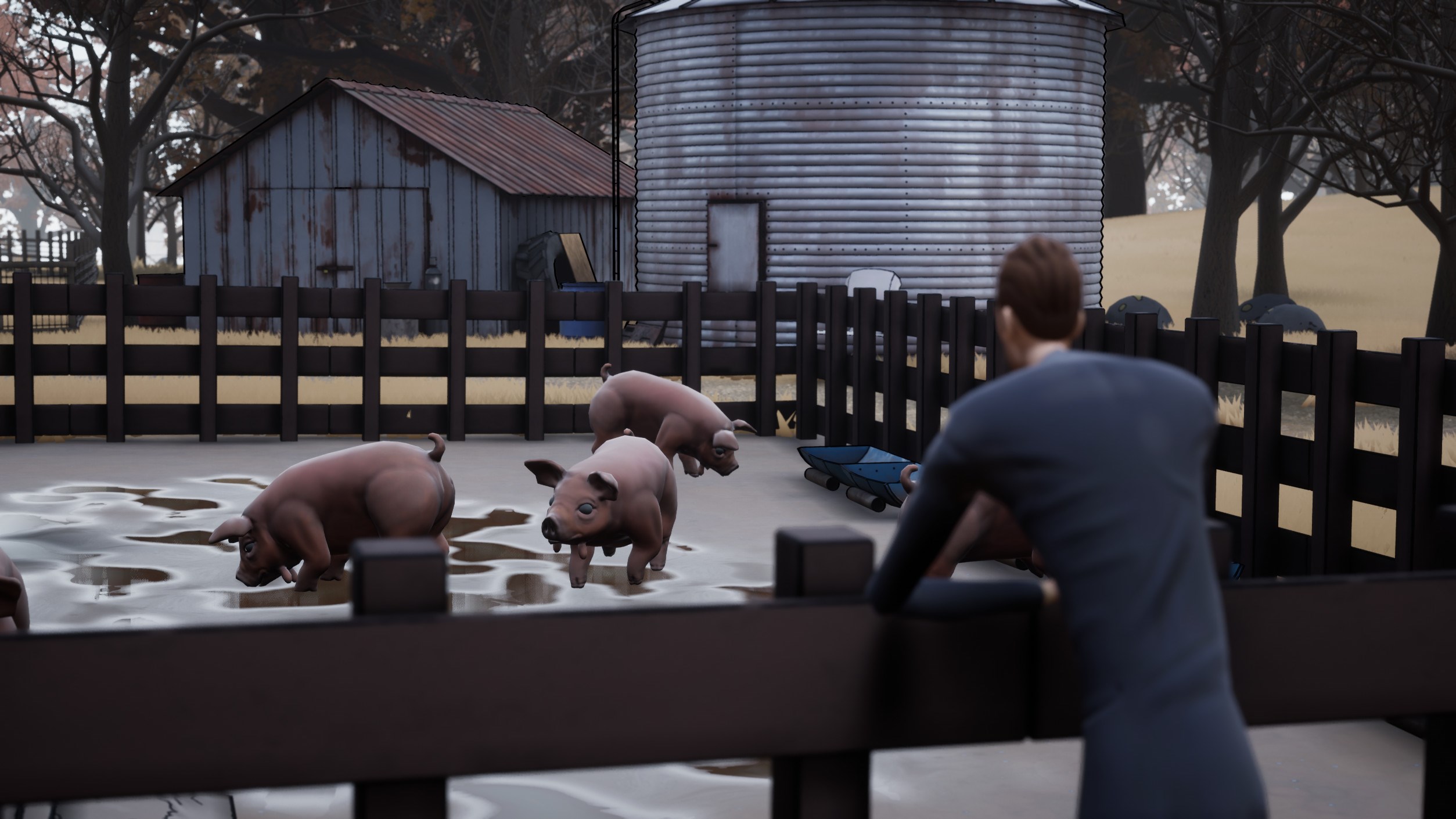 Pig farmer in Adios on Xbox