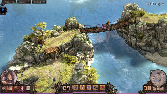 Warriors cross a bridge in Shadow Tactics: Aiko's Choice