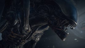 A close up of the alien in Alien Isolation