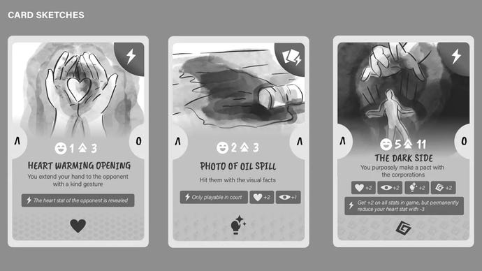 Card sketches for 3 of All Upward thrust's playing cards
