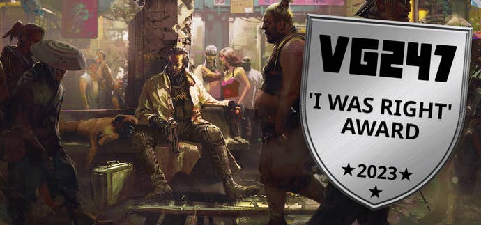 Promo image for VG247 Alt Awards 2023 featuring Cyberpunk 2077