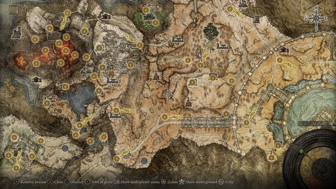The location of the Altus Plateau map fragment in Elden Ring